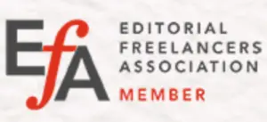A proud member of the Editorial Freelancers Association, showcasing commitment to quality freelance editing and writing services.